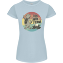 Cat I Do What I Want Funny Coffee Womens Petite Cut T-Shirt Light Blue