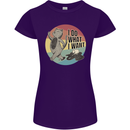Cat I Do What I Want Funny Coffee Womens Petite Cut T-Shirt Purple