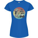 Cat I Do What I Want Funny Coffee Womens Petite Cut T-Shirt Royal Blue