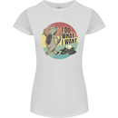 Cat I Do What I Want Funny Coffee Womens Petite Cut T-Shirt White