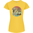 Cat I Do What I Want Funny Coffee Womens Petite Cut T-Shirt Yellow