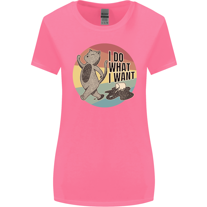 Cat I Do What I Want Funny Coffee Womens Wider Cut T-Shirt Azalea