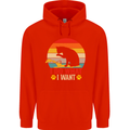 Cat I Do What I Want Funny Kitten Lover Childrens Kids Hoodie Bright Red
