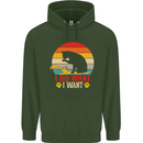 Cat I Do What I Want Funny Kitten Lover Childrens Kids Hoodie Forest Green