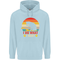Cat I Do What I Want Funny Kitten Lover Childrens Kids Hoodie Light Blue