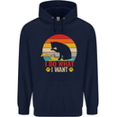 Cat I Do What I Want Funny Kitten Lover Childrens Kids Hoodie Navy Blue