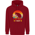 Cat I Do What I Want Funny Kitten Lover Childrens Kids Hoodie Red