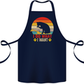 Cat I Do What I Want Funny Kitten Lover Cotton Apron 100% Organic Navy Blue