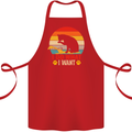 Cat I Do What I Want Funny Kitten Lover Cotton Apron 100% Organic Red