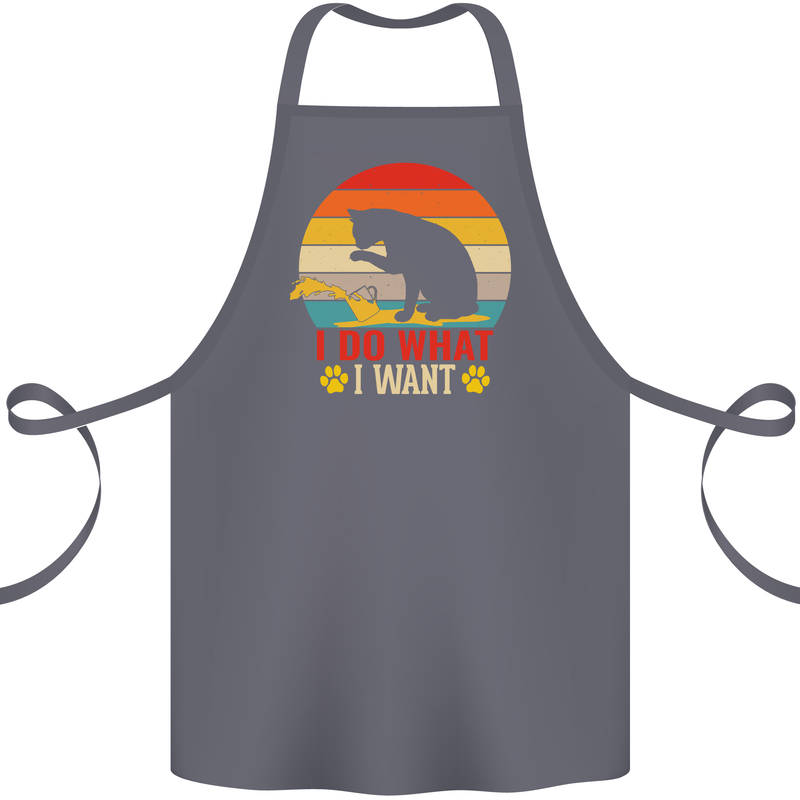 Cat I Do What I Want Funny Kitten Lover Cotton Apron 100% Organic Steel