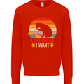 Cat I Do What I Want Funny Kitten Lover Kids Sweatshirt Jumper Bright Red
