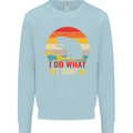 Cat I Do What I Want Funny Kitten Lover Kids Sweatshirt Jumper Light Blue