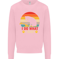 Cat I Do What I Want Funny Kitten Lover Kids Sweatshirt Jumper Light Pink