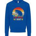 Cat I Do What I Want Funny Kitten Lover Kids Sweatshirt Jumper Royal Blue