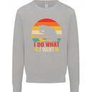 Cat I Do What I Want Funny Kitten Lover Kids Sweatshirt Jumper Sports Grey