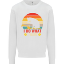 Cat I Do What I Want Funny Kitten Lover Kids Sweatshirt Jumper White