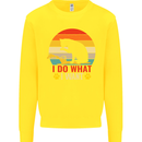 Cat I Do What I Want Funny Kitten Lover Kids Sweatshirt Jumper Yellow