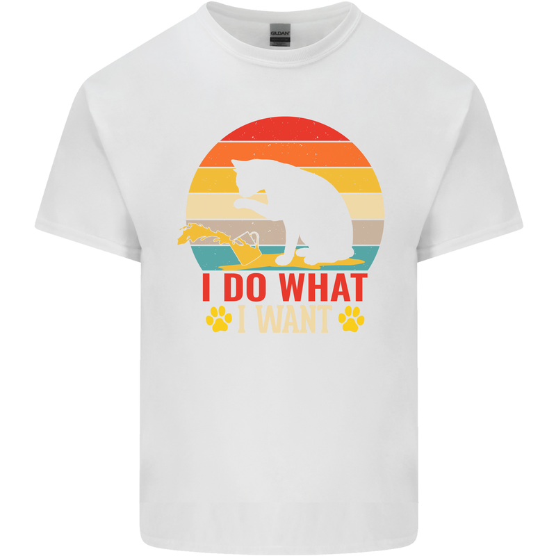 Cat I Do What I Want Funny Kitten Lover Kids T-Shirt Childrens White