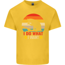Cat I Do What I Want Funny Kitten Lover Kids T-Shirt Childrens Yellow