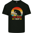 Cat I Do What I Want Funny Kitten Lover Mens Cotton T-Shirt Tee Top Black
