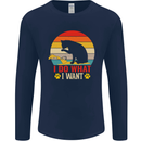 Cat I Do What I Want Funny Kitten Lover Mens Long Sleeve T-Shirt Navy Blue
