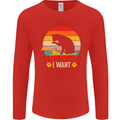 Cat I Do What I Want Funny Kitten Lover Mens Long Sleeve T-Shirt Red
