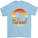 Cat I Do What I Want Funny Kitten Lover Mens T-Shirt Cotton Gildan Light Blue