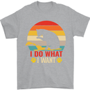 Cat I Do What I Want Funny Kitten Lover Mens T-Shirt Cotton Gildan Sports Grey