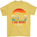 Cat I Do What I Want Funny Kitten Lover Mens T-Shirt Cotton Gildan Yellow