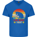 Cat I Do What I Want Funny Kitten Lover Mens V-Neck Cotton T-Shirt Royal Blue