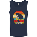 Cat I Do What I Want Funny Kitten Lover Mens Vest Tank Top Navy Blue