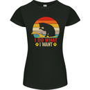 Cat I Do What I Want Funny Kitten Lover Womens Petite Cut T-Shirt Black