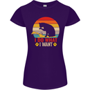 Cat I Do What I Want Funny Kitten Lover Womens Petite Cut T-Shirt Purple