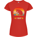 Cat I Do What I Want Funny Kitten Lover Womens Petite Cut T-Shirt Red