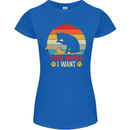 Cat I Do What I Want Funny Kitten Lover Womens Petite Cut T-Shirt Royal Blue