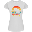Cat I Do What I Want Funny Kitten Lover Womens Petite Cut T-Shirt White