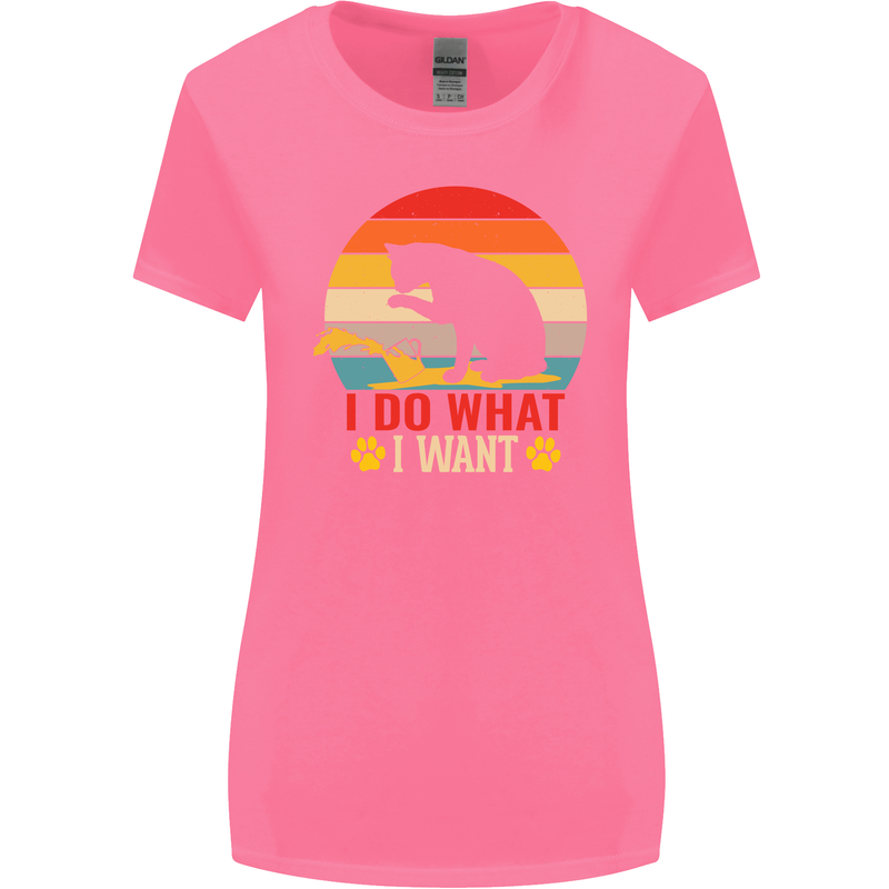 Cat I Do What I Want Funny Kitten Lover Womens Wider Cut T-Shirt Azalea