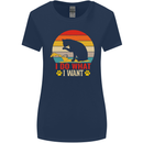 Cat I Do What I Want Funny Kitten Lover Womens Wider Cut T-Shirt Navy Blue