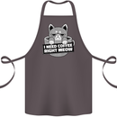 Cat I Need Coffee Right Meow Funny Cotton Apron 100% Organic Dark Grey