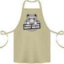 Cat I Need Coffee Right Meow Funny Cotton Apron 100% Organic Khaki