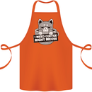 Cat I Need Coffee Right Meow Funny Cotton Apron 100% Organic Orange