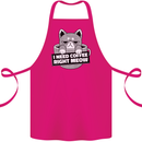 Cat I Need Coffee Right Meow Funny Cotton Apron 100% Organic Pink