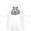 Cat I Need Coffee Right Meow Funny Cotton Apron 100% Organic White