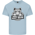 Cat I Need Coffee Right Meow Funny Kids T-Shirt Childrens Light Blue