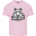 Cat I Need Coffee Right Meow Funny Kids T-Shirt Childrens Light Pink