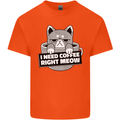 Cat I Need Coffee Right Meow Funny Kids T-Shirt Childrens Orange