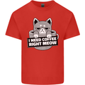 Cat I Need Coffee Right Meow Funny Kids T-Shirt Childrens Red