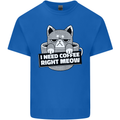 Cat I Need Coffee Right Meow Funny Kids T-Shirt Childrens Royal Blue