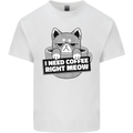 Cat I Need Coffee Right Meow Funny Kids T-Shirt Childrens White