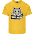 Cat I Need Coffee Right Meow Funny Kids T-Shirt Childrens Yellow
